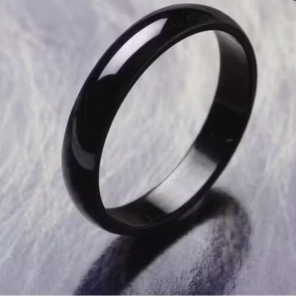 Mens Black Wedding Band Ring